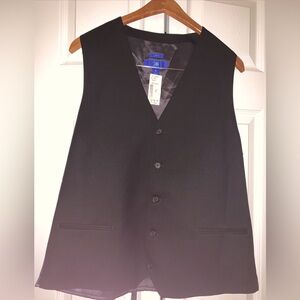 New NWT Black Egara Tuxedo/ Suit Vest Mens XL Wool Slim Fit Sleeveless